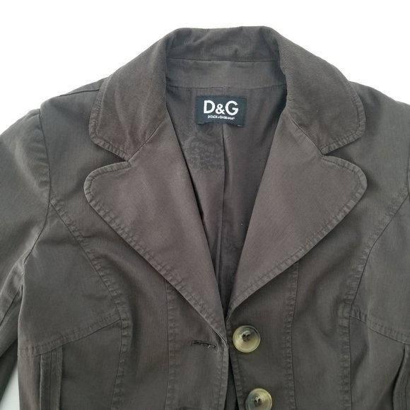 D&G Corduroy 3/4 Sleeve Jacket Brown Size S - Picture 4 of 16